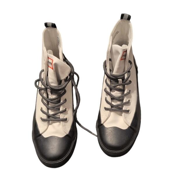 Hunter Shoes - Hunter Dipped Canvas High-Top Sneakers White/Black Size M5/W7 Unisex